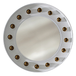 Зеркало белое с круглыми золотыми декоративными элементами Prince of the Church варинант исполнения - 1 | Loft Concept в Санкт-петербурге