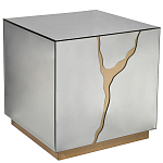 Столик журнальный зеркальный с золотым декором Gold Painted Mirror Table варинант исполнения - 1 | Loft Concept в Санкт-петербурге