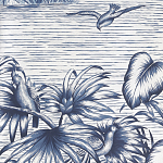 Обои ручная роспись Le Brésil Mer Bleue варинант исполнения - 2 | Loft Concept в Санкт-петербурге