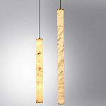 Подвесной светильник с плафоном в форме цилиндра из алебастра Cryptocrystalline Stone варинант исполнения - 3 | Loft Concept в Санкт-петербурге