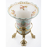 Ваза из голубого фарфора с рисунком птиц и цветов и декоративными элементами Blue Garden варинант исполнения - 3 | Loft Concept в Санкт-петербурге