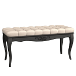 Банкетка из массива бука с бежевой обивкой из велюра Black Provence варинант исполнения - 1 | Loft Concept в Санкт-петербурге