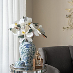 Ваза с крышкой и зелено-голубым рисунком на белом фоне 51 см Blue & White Ornament варинант исполнения - 5 | Loft Concept в Санкт-петербурге