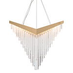 Люстра золотого цвета в форме галочки с каскадом длинных прозрачных трубок Eurofase варинант исполнения - 1 | Loft Concept в Санкт-петербурге