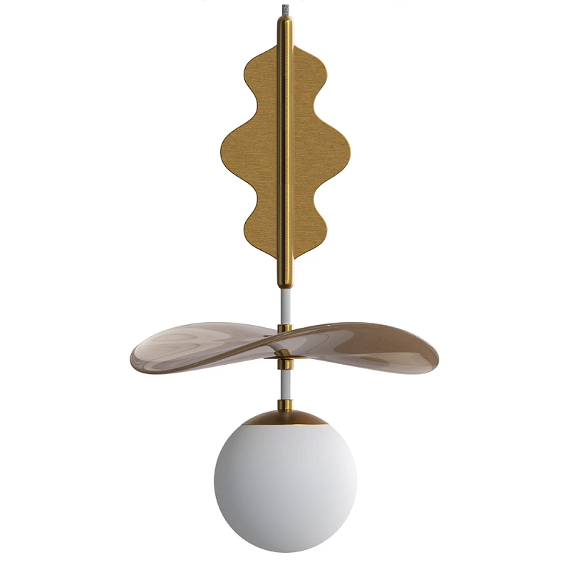 Подвес Bloomy 3 Бежевый Белый Латунь в Санкт-петербурге | Loft Concept 