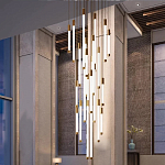 Люстра в современном стиле с 30-ю каскадными светодиодными лампами Golden LED Rain варинант исполнения - 3 | Loft Concept в Санкт-петербурге