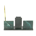 Настольный письменный набор из змеевика с визитницами и ручкой Successful Leader варинант исполнения - 3 | Loft Concept в Санкт-петербурге