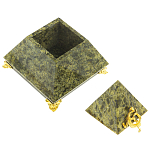 Шкатулка пирамида из натурального камня змеевик Stone Casket варинант исполнения - 2 | Loft Concept в Санкт-петербурге