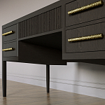 Большой Рабочий стол Primo с 5 выдвижными ящиками Темный орех варинант исполнения - 3 | Loft Concept в Санкт-петербурге