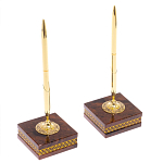 Настольный письменный набор с часами и визитницами из природного камня обсидиана Royal Present варинант исполнения - 4 | Loft Concept в Санкт-петербурге