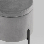 Серый пуф на черных ножках SANJAY варинант исполнения - 4 | Loft Concept в Санкт-петербурге