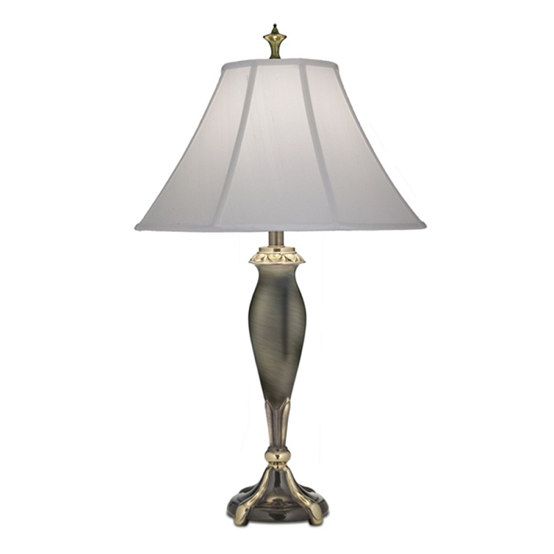 Настольная лампа с белым тканевым абажуром в форме колокола Stiffel Никель Золотой Графит Белый в Санкт-петербурге | Loft Concept 
