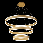 Люстра подвесная светодиодная с тремя золотистыми кольцами Ring Horizontal варинант исполнения - 2 | Loft Concept в Санкт-петербурге