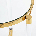 Золотой приставной столик с круглой стеклянной столешницей Weightless Table варинант исполнения - 4 | Loft Concept в Санкт-петербурге