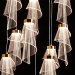 Люстра каскадная с 10-ю прозрачными плафонами Wave Line варинант исполнения - 5 | Loft Concept в Санкт-петербурге