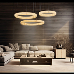 Люстра с 3-мя кольцами из натурального камня Minerals of Light варинант исполнения - 3 | Loft Concept в Санкт-петербурге