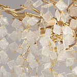 Люстра подвесная золотого цвета с декоративными ветвями и прозрачными рельефными подвесками FAIRYTREE Light варинант исполнения - 4 | Loft Concept в Санкт-петербурге