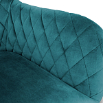 Барный стул со спинкой и подлокотниками на 4-х деревянных ножках Douglas Rhombus Бирюзовый Велюр варинант исполнения - 2 | Loft Concept в Санкт-петербурге