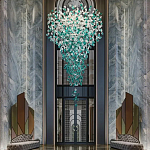 Люстра зеленая каскадная Green Light CascadeDroplet Chandelier варинант исполнения - 1 | Loft Concept в Санкт-петербурге