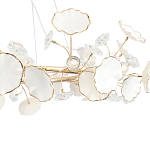 Люстра круглая с белыми лепестками из керамики и прозрачными хрустальными цветками Диаметр 82 см Wintery flovers варинант исполнения - 4 | Loft Concept в Санкт-петербурге