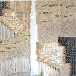 Триптих Геометрический гобелен бежевый Figurative Beige Wall Hangings варинант исполнения - 1 | Loft Concept в Санкт-петербурге