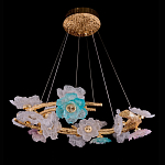 Люстра круглая на золотом каркасе с цветочным декором Miscellaneous herbs варинант исполнения - 1 | Loft Concept в Санкт-петербурге