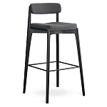 Барный стул из массива ясеня с обивкой из рогожки Elegant Ash Shape варинант исполнения - 2 | Loft Concept в Санкт-петербурге