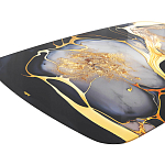 Обеденный стол с прямоугольной черно-золотой столешницей из стекла на 4-х металлических ножках Gold and Black Marble варинант исполнения - 4 | Loft Concept в Санкт-петербурге