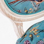Стул из массива бука бирюзовый с изображением птиц и цветов Turquoise Beige Chinoiserie Birds Garden Chair варинант исполнения - 2 | Loft Concept в Санкт-петербурге