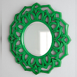Зеркало круглое в ажурной зеленой раме Green Floral Pattern варинант исполнения - 2 | Loft Concept в Санкт-петербурге