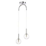 Подвесной светильник с 2-мя рельефными прозрачными плафонами из стекла и основанием цвета Хром Perforated Glass Bubbles варинант исполнения - 1 | Loft Concept в Санкт-петербурге