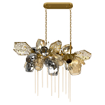 Люстра подвесная с 22-мя гранёными стеклянными плафонами с вертикальными подвесками Gilded Mirage  варинант исполнения - 2 | Loft Concept в Санкт-петербурге