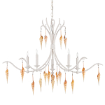 Люстра белая фактурная с подвесками из ракушек Study of Grace варинант исполнения - 3 | Loft Concept в Санкт-петербурге