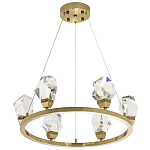 Подвесная круглая люстра с хрустальными плафонами Esme Crystal Brass Ring Chandelier варинант исполнения - 2 | Loft Concept в Санкт-петербурге