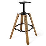 Барный стул со спинкой и подлокотниками на 4-х деревянных ножках Douglas Rhombus Коричневый Велюр варинант исполнения - 5 | Loft Concept в Санкт-петербурге