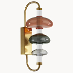 Бра с плафоном из разноцветного стекла Glass Peonies варинант исполнения - 2 | Loft Concept в Санкт-петербурге