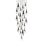 Люстра каскадная с 24-мя рельефными прозрачными плафонами в форме лепестков Glass Pod  варинант исполнения - 1 | Loft Concept в Санкт-петербурге