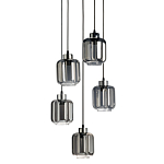 Люстра с 5-ю плафонами серого цвета Smoked Prism варинант исполнения - 1 | Loft Concept в Санкт-петербурге