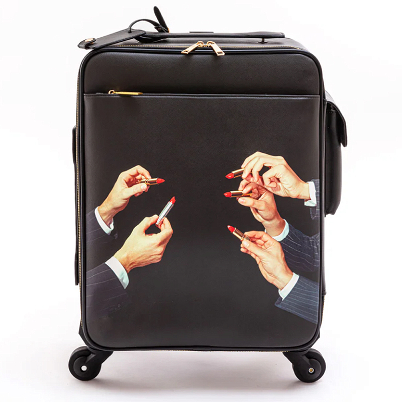 Чемодан дорожный SELETTI Travel Kit Trolley Lipstick Black Черный Мульти в Санкт-петербурге | Loft Concept 