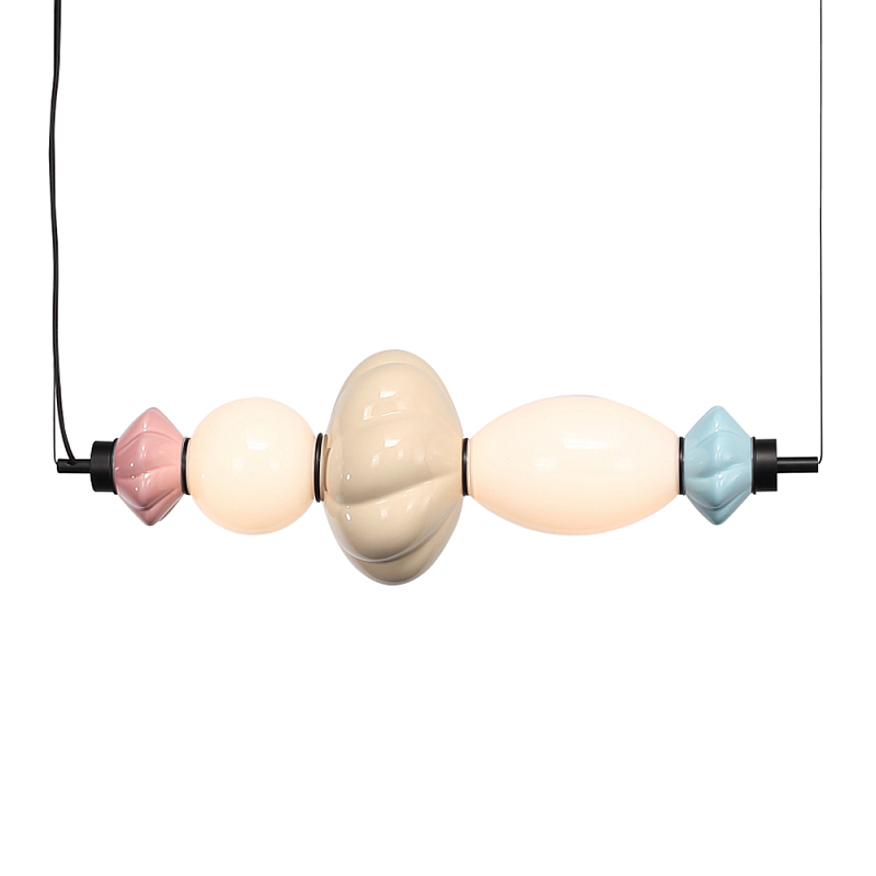 Подвесной светильник фигруный с керамическими элементами 18W LED Fragrant Light Зеленый Голубой Розовый в Санкт-петербурге | Loft Concept 