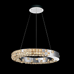 Люстра серебряная в форме кольца с мозаичным хрустальным оформлением Sparks of Crystal варинант исполнения - 1 | Loft Concept в Санкт-петербурге