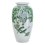 Ваза высокая с зелеными цветочными и птичьими мотивами Vase Inspired by Nature варинант исполнения - 1 | Loft Concept в Санкт-петербурге