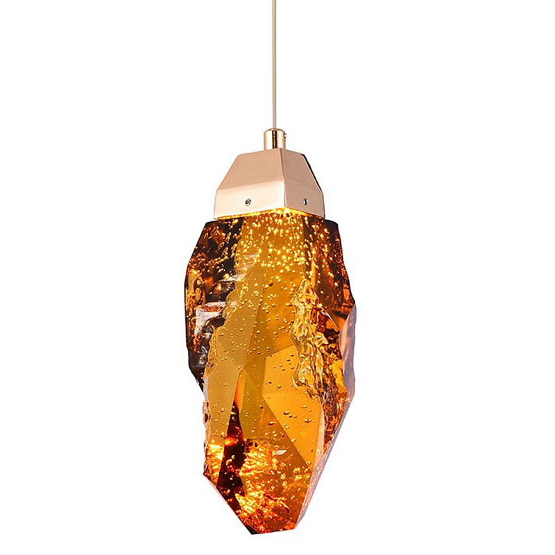 Подвесной светильник Soar Hanging Lamp Brass Amber Янтарный Янтарный Латунь в Санкт-петербурге | Loft Concept 