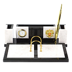 Настольный письменный набор из белого мрамора и змеевика Marble Accessory варинант исполнения - 1 | Loft Concept в Санкт-петербурге