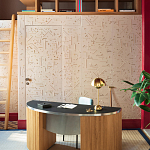 Обои с вышивкой ручной работы Glyph Original colourway on wool sateen варинант исполнения - 1 | Loft Concept в Санкт-петербурге