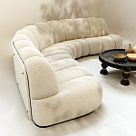 Диван Limoges полукруглой формы с обивкой букле молочного цвета варинант исполнения - 3 | Loft Concept в Санкт-петербурге