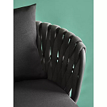 Стул мягкий с декором в виде плетеных лент на спинке и подлокотниках Semicircular Chair Decorated with Ribbons варинант исполнения - 6 | Loft Concept в Санкт-петербурге