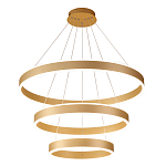 Люстра подвесная светодиодная с тремя золотистыми кольцами Ring Horizontal варинант исполнения - 1 | Loft Concept в Санкт-петербурге