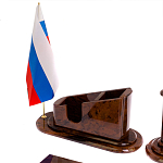 Настольный письменный набор с часами из природного камня обсидиана  Contract Extended варинант исполнения - 3 | Loft Concept в Санкт-петербурге