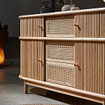 Дизайнерский комод овальный с фактурным фасадом и вставками из плетеных элементов Ambar варинант исполнения - 3 | Loft Concept в Санкт-петербурге